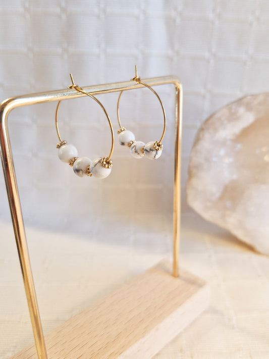 Boucles d'oreilles Eko Howlite