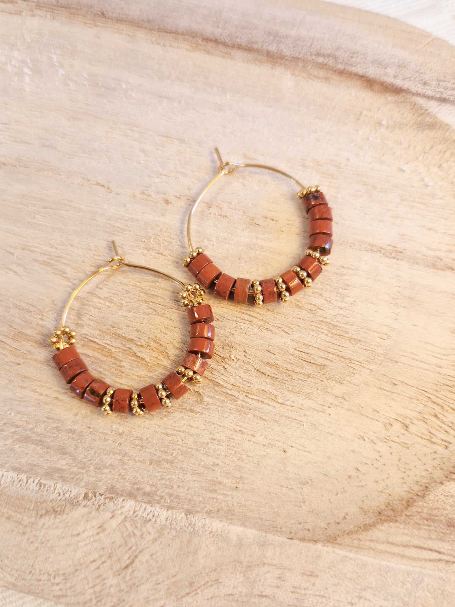 Boucles d'oreilles Colima Jaspe rouge
