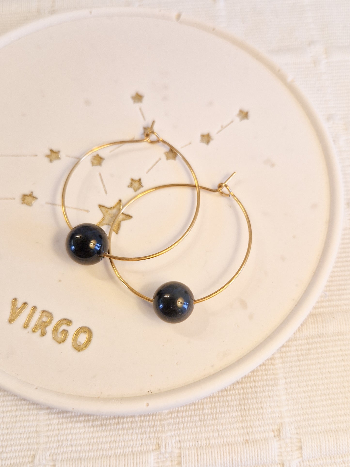 Boucles d'oreilles Fira Obsidienne