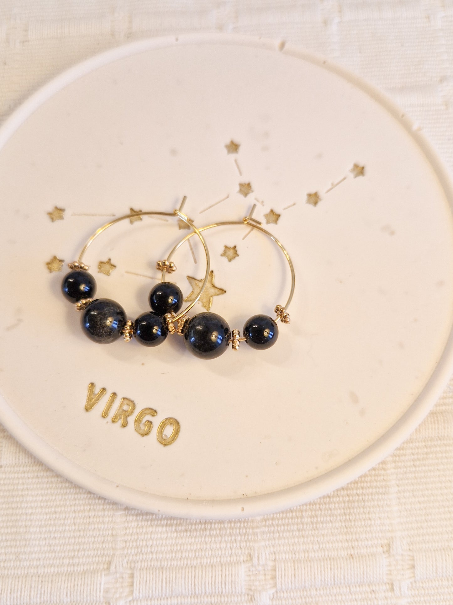 Boucles d'oreilles Eko Obsidienne - Creations Colibri