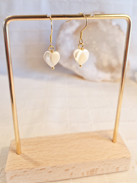 Boucles d'oreilles Coeur Nacre