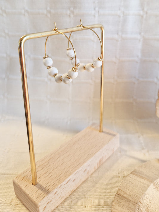 Boucles d'oreilles Bali Howlite