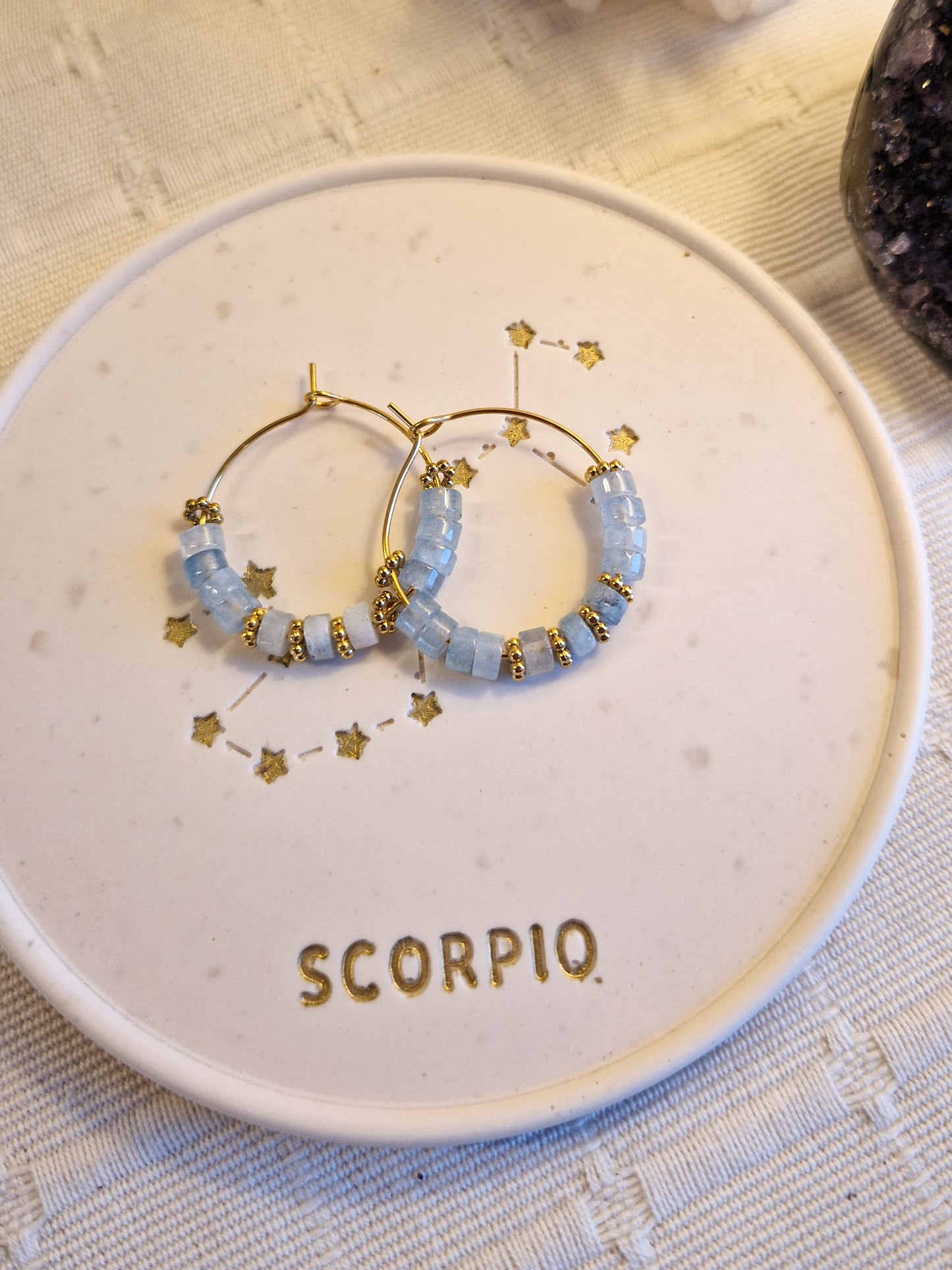 Boucles d'oreilles Colima Aigue Marine