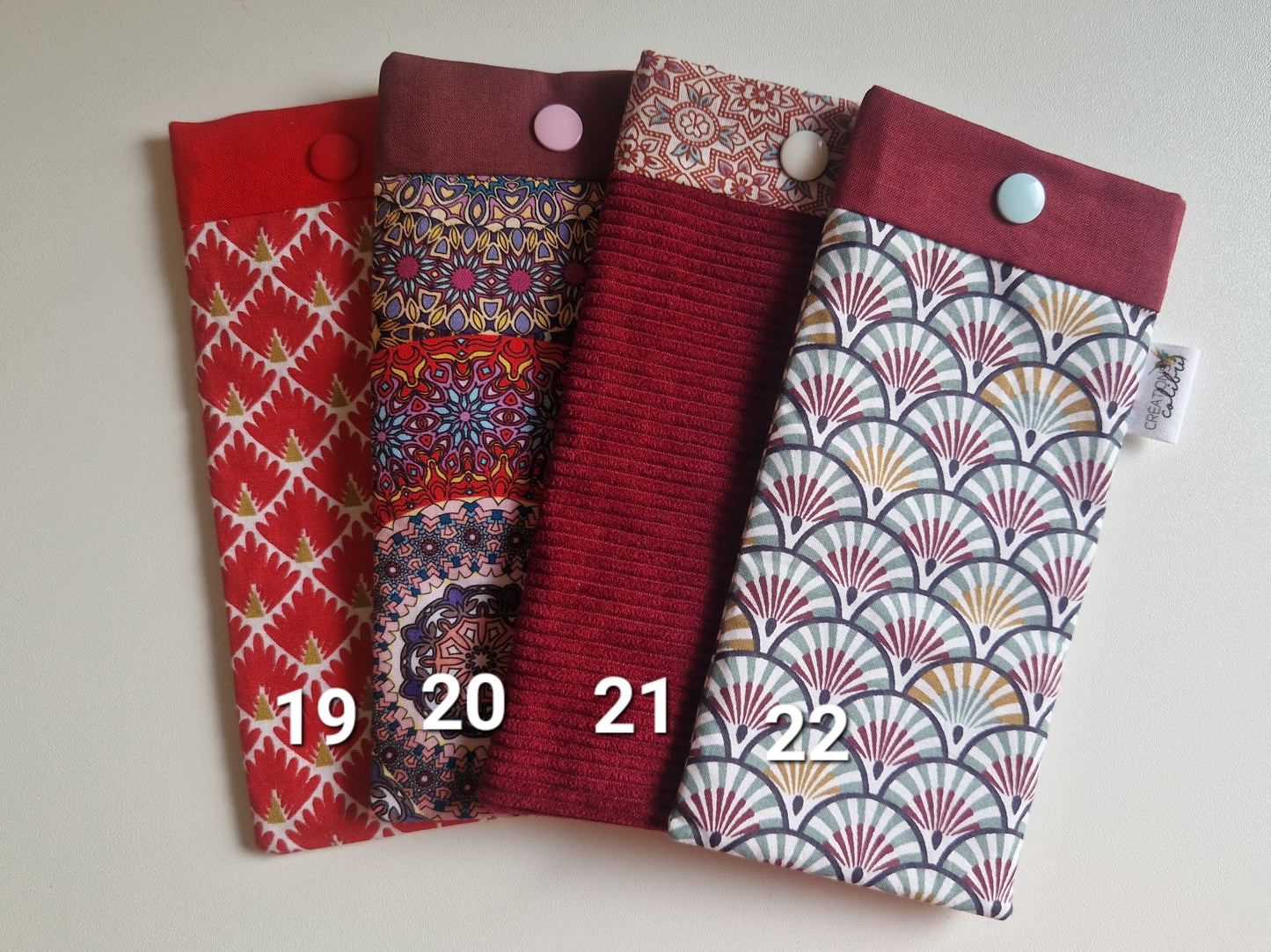 Étui à lunettes Tons rouges - Creations Colibri