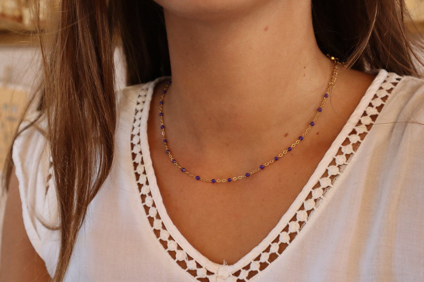 Ras de cou Iris - 14 couleurs - Or et argent
