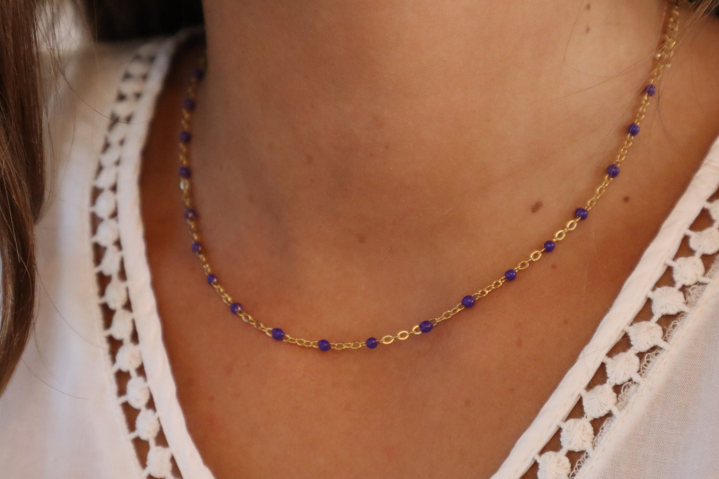 Ras de cou Iris - 14 couleurs - Or et argent