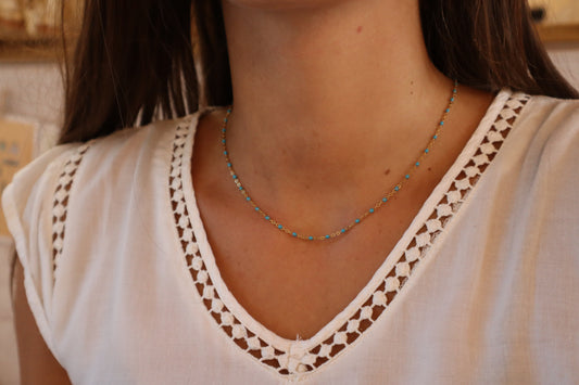 Ras de cou Iris - 14 couleurs - Or et argent