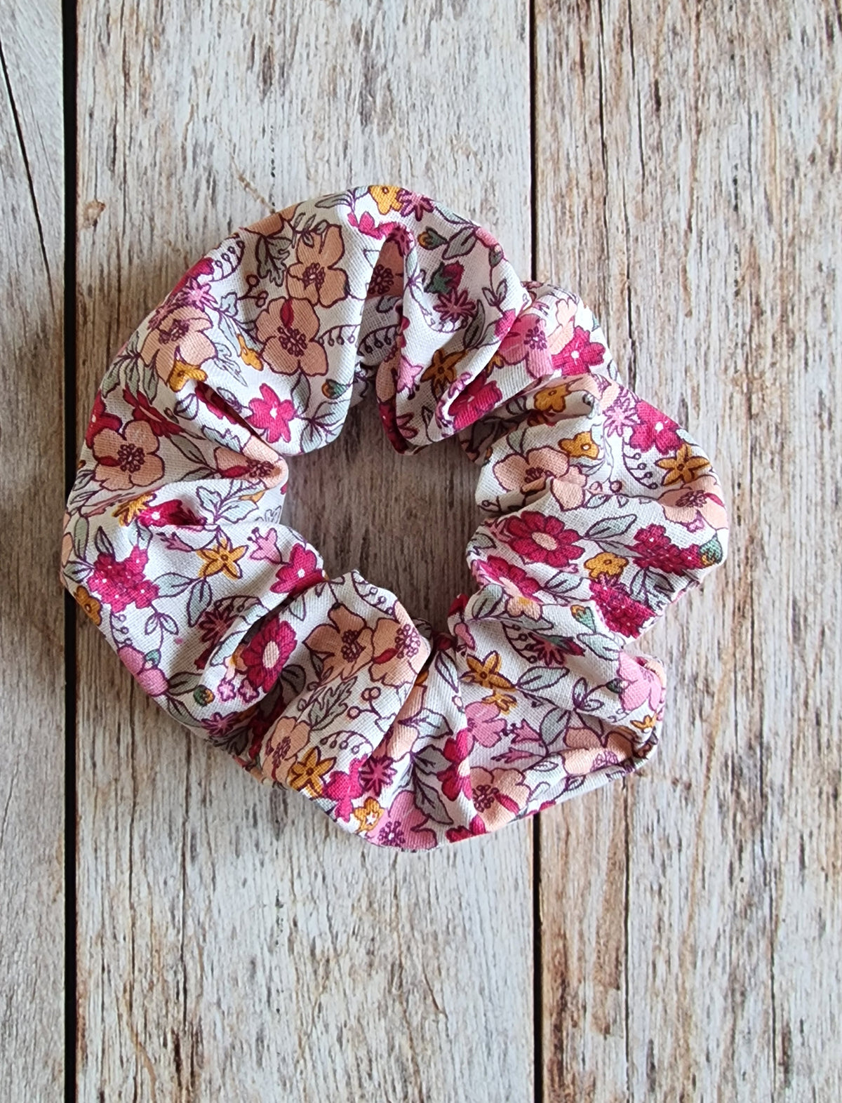 Chouchou fleuris rose