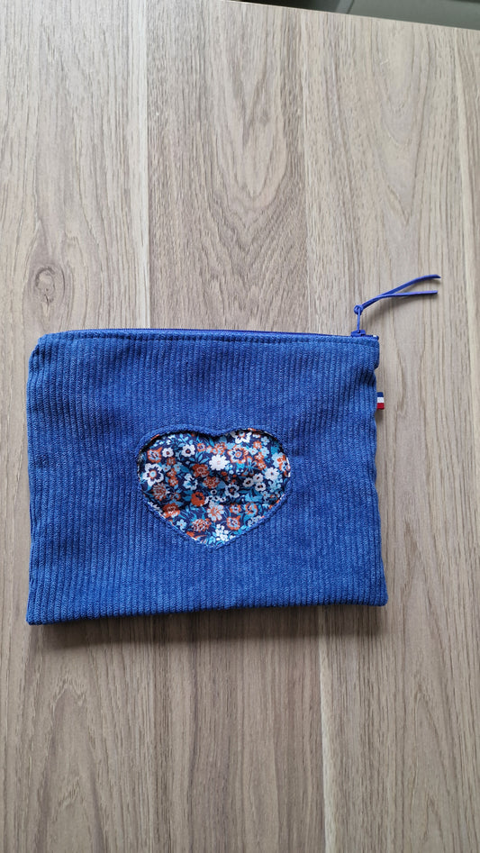 Pochette en velours Coeur