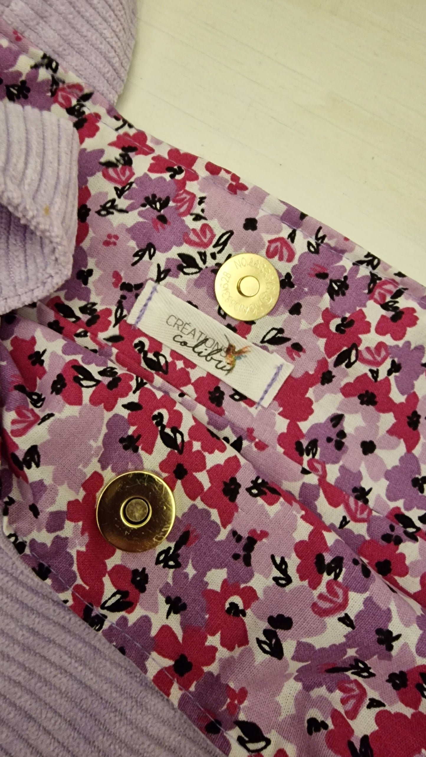 Sac velours lilas