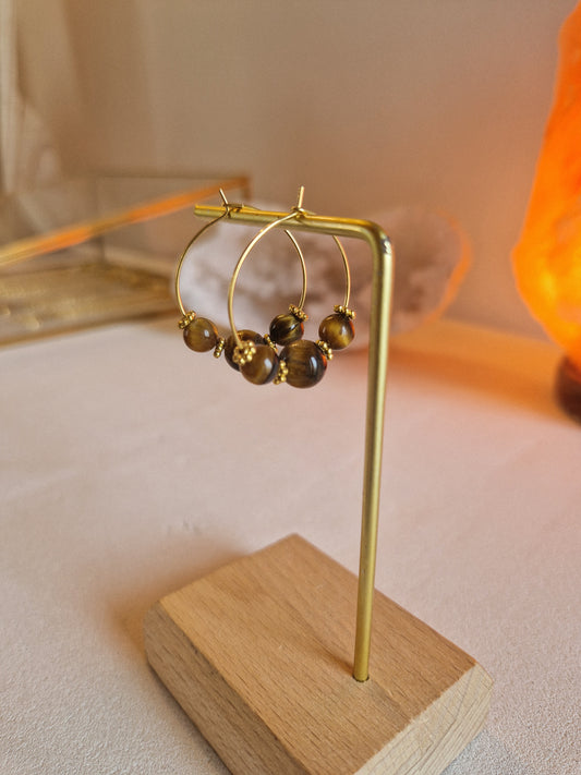 Boucles d'oreilles Eko Œil de Tigre