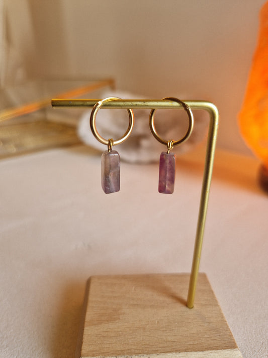 Boucles d'oreilles Lou Améthyste - Creations Colibri