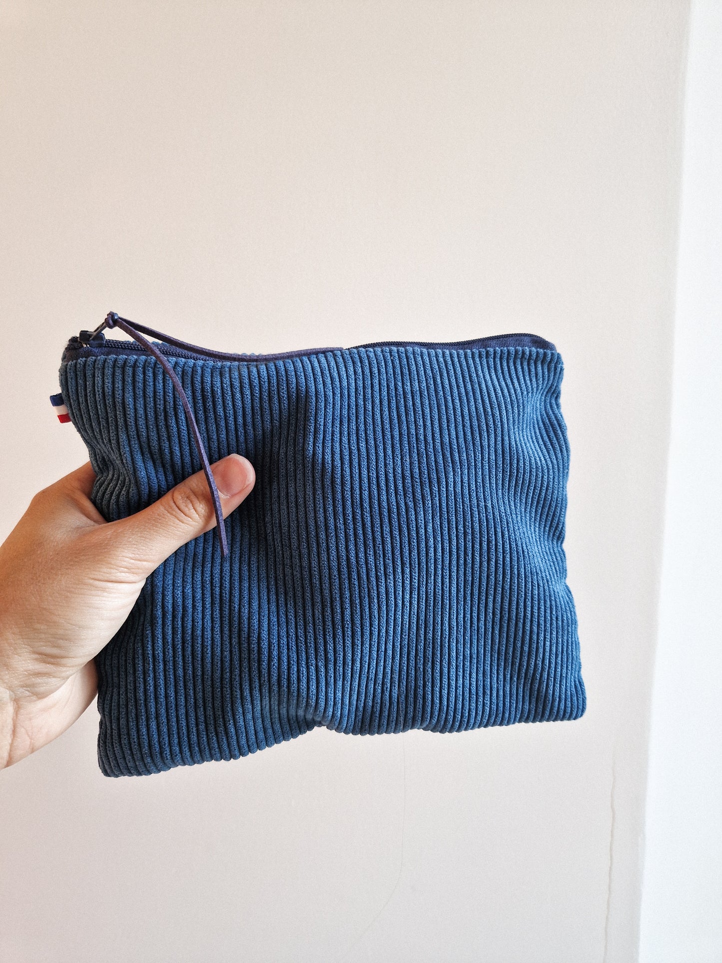Pochette en velours Bleu canard