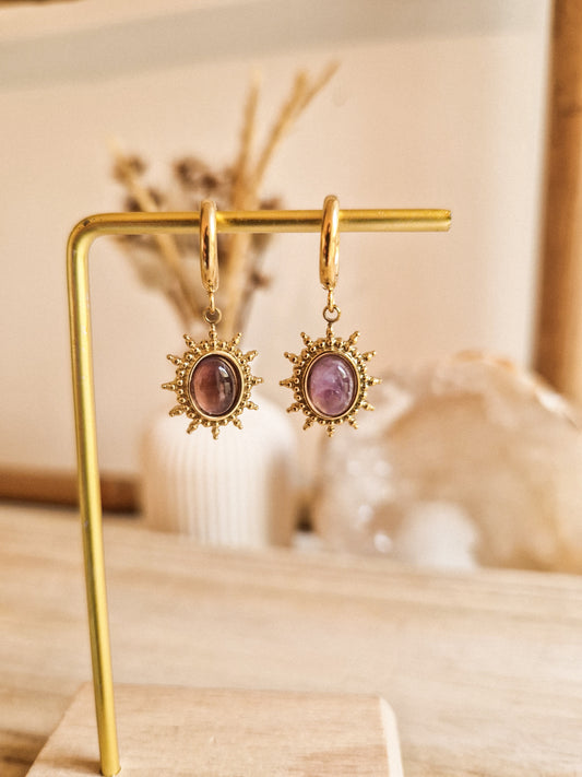 Boucles d'oreilles Artémis Améthyste