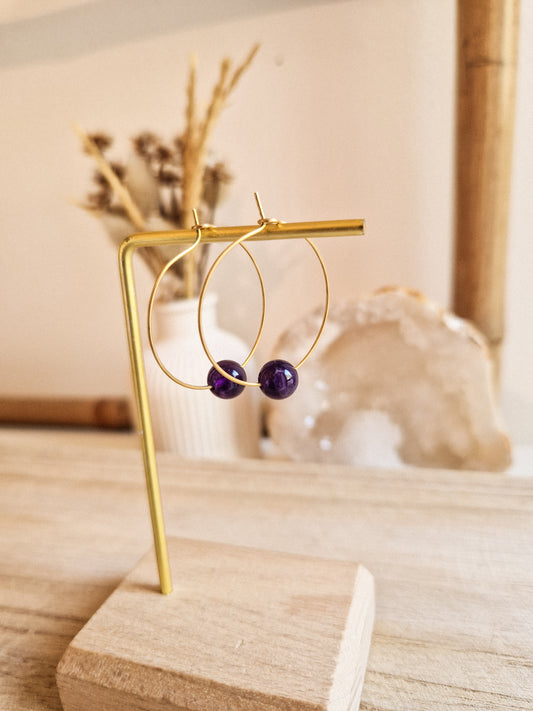 Boucles d'oreilles Fira Améthyste
