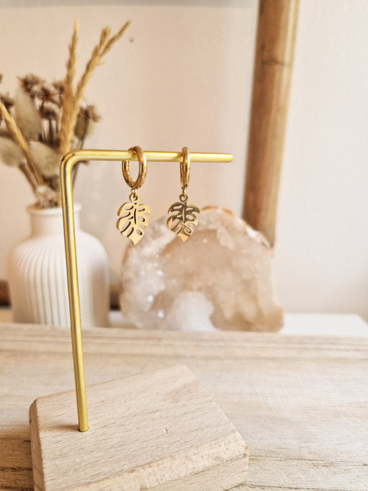 Boucles d'oreilles Monstera