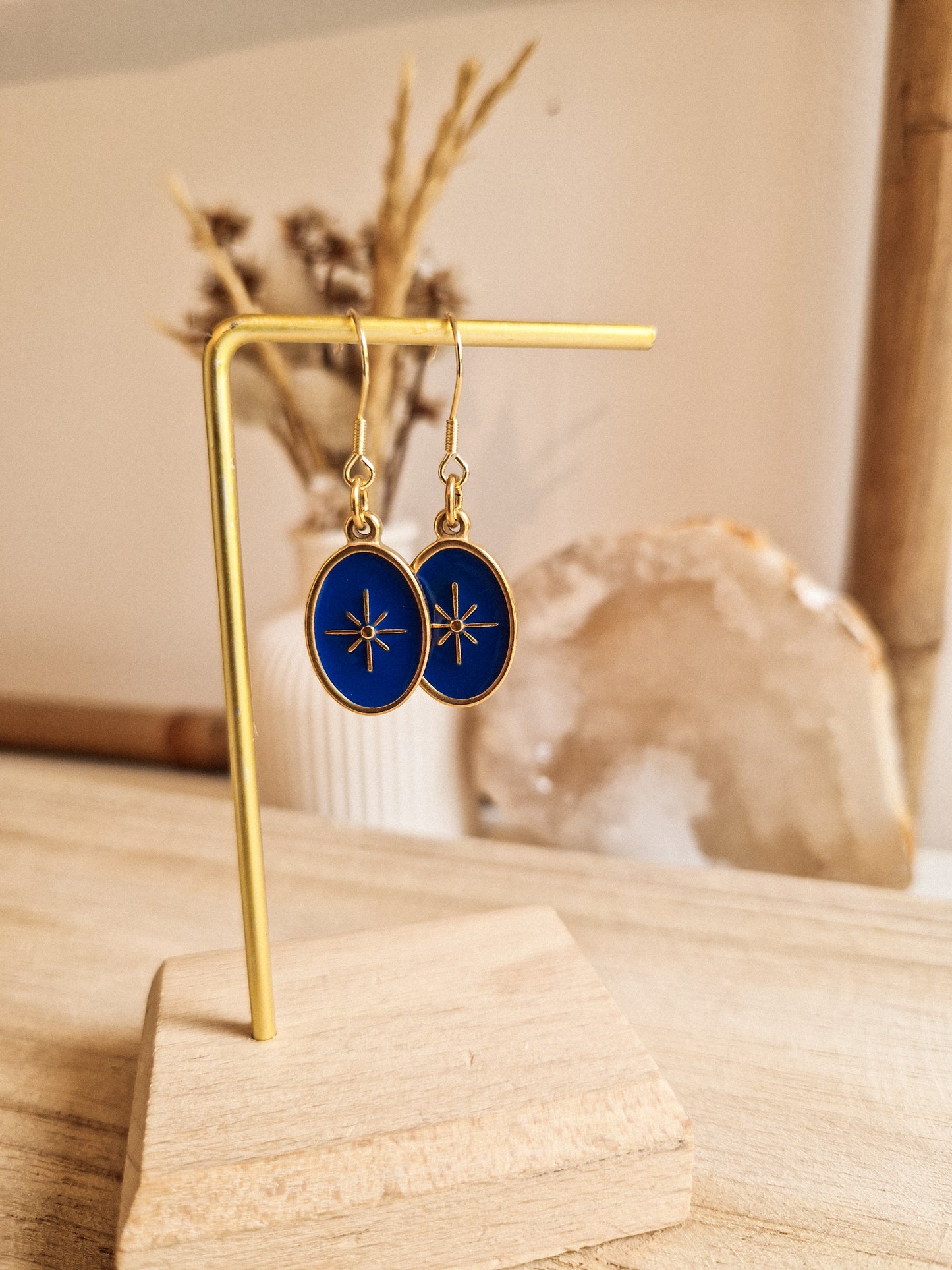 Boucles d'oreilles Etoile du berger Bleu