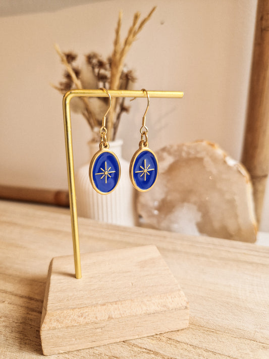 Boucles d'oreilles Etoile du berger Bleu
