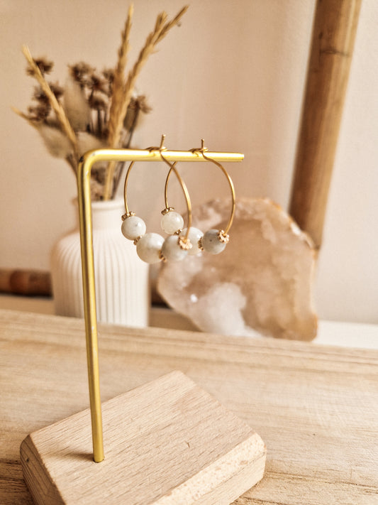 Boucles d'oreilles Eko Pierre de Lune
