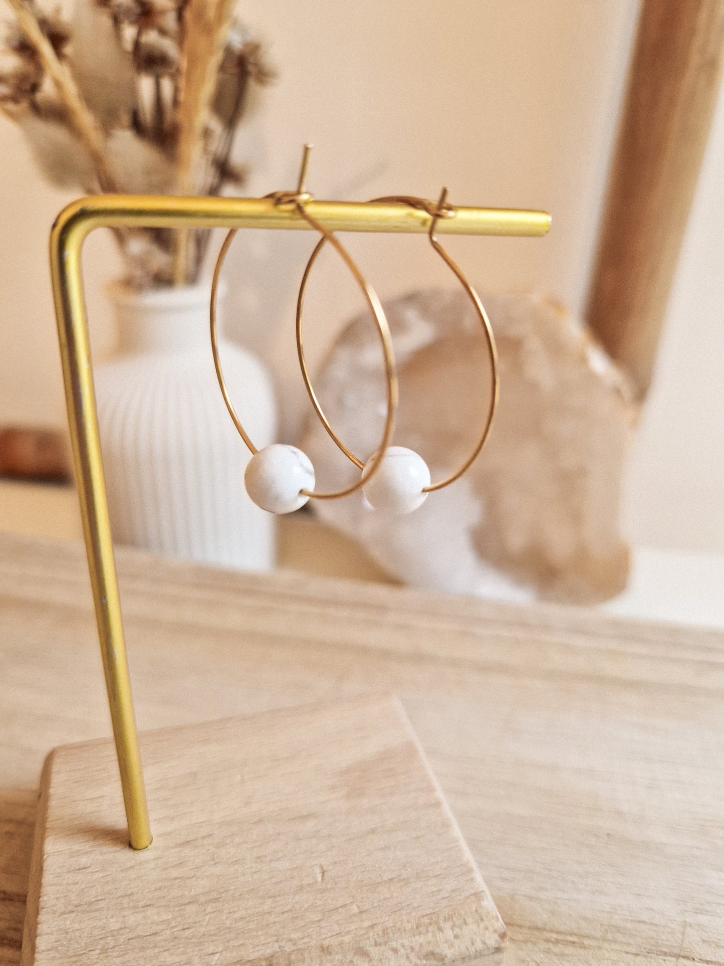 Boucles d'oreilles Fira Howlite