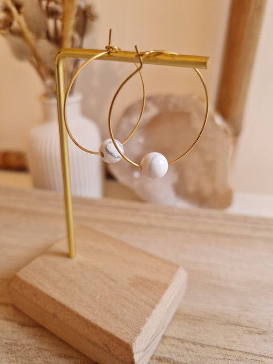 Boucles d'oreilles Fira Howlite