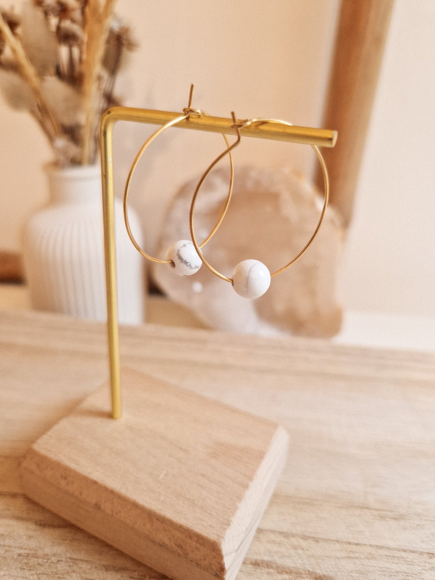Boucles d'oreilles Fira Howlite