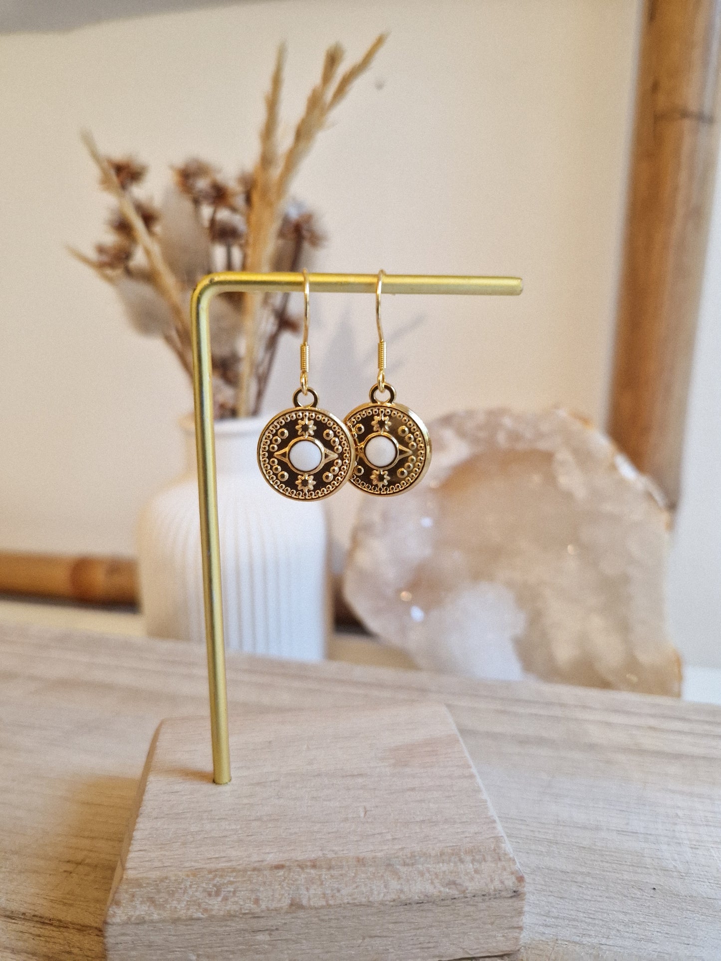Boucles d'oreilles Heru Blanc