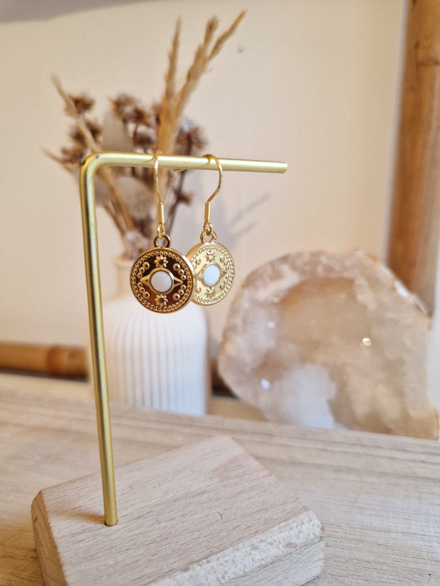 Boucles d'oreilles Heru Blanc