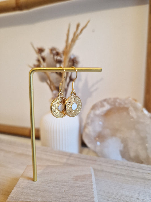 Boucles d'oreilles Heru Blanc