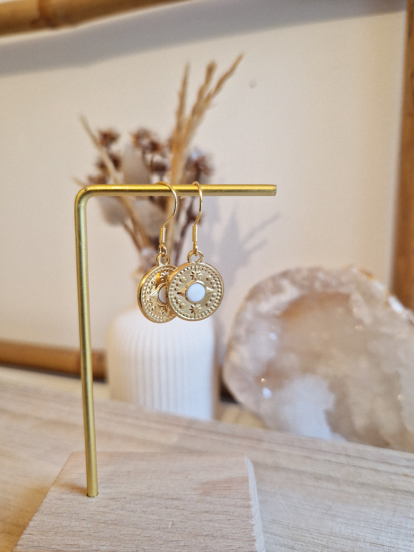 Boucles d'oreilles Heru Blanc