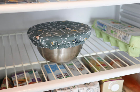 Charlotte couvre-plat en tissu, alternative zéro-déchet au film plastique dans le frigo - Créations Colibri