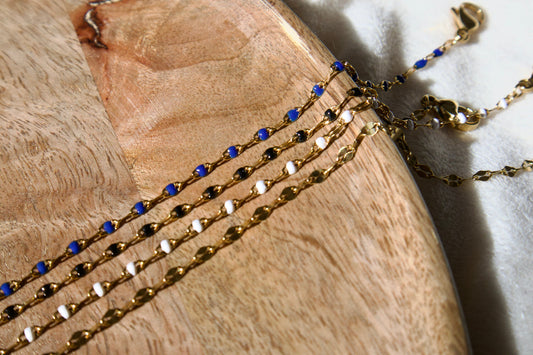 Collier Thelma - Bleu Marine - Creations Colibri