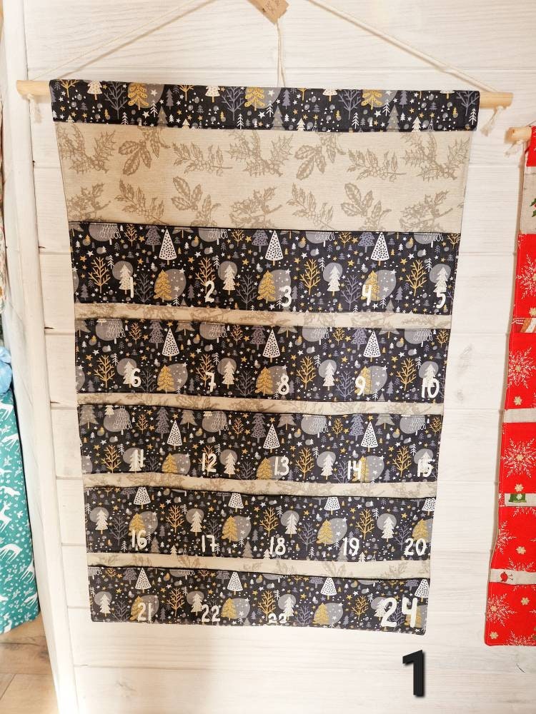 Calendrier de l’avent en tissu - Grandes poches
