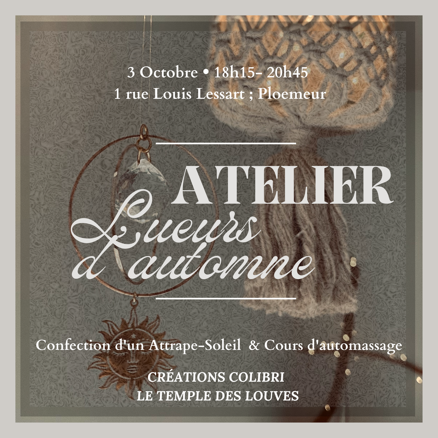 Atelier Lueurs d'automne ✨️🍂🍄🦔 3 octobre