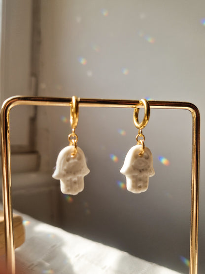 Boucles d'oreilles Fatma en porcelaine