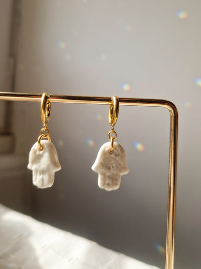 Boucles d'oreilles Fatma en porcelaine