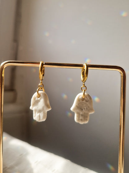 Boucles d'oreilles Fatma en porcelaine
