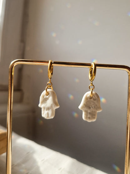 Boucles d'oreilles Fatma en porcelaine