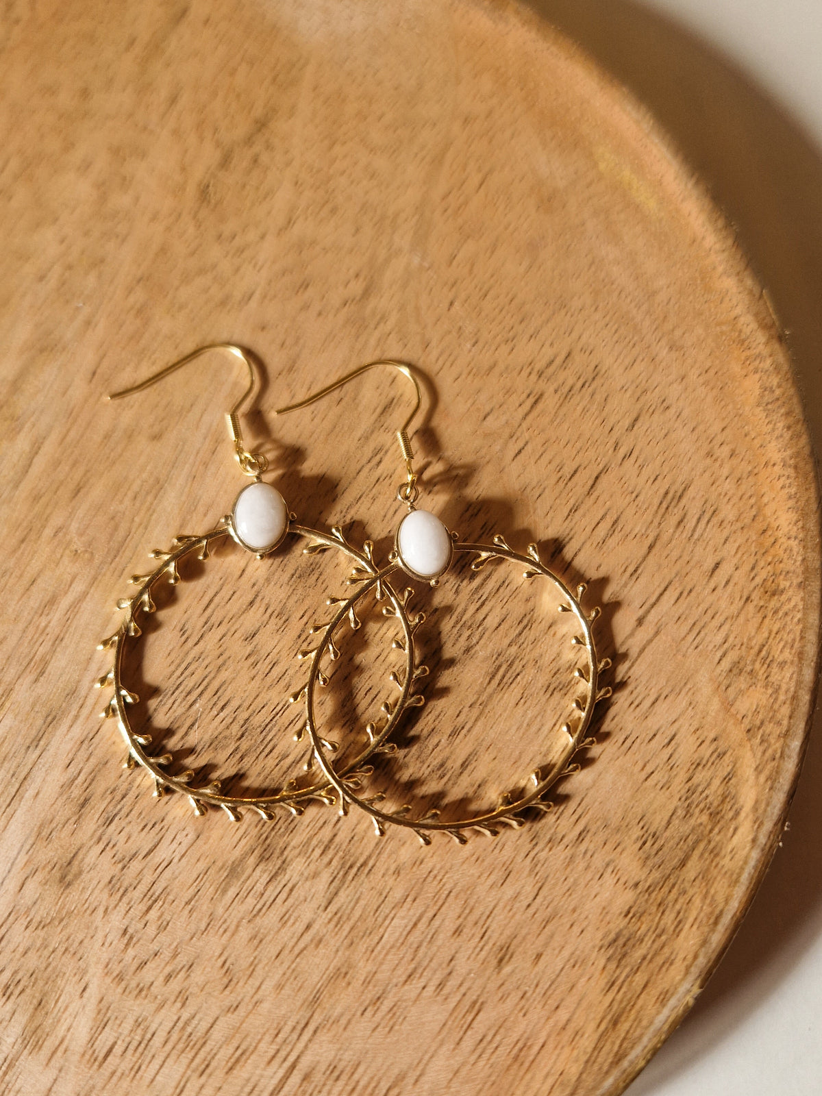 Boucles d'oreilles Sonia Jade blanc