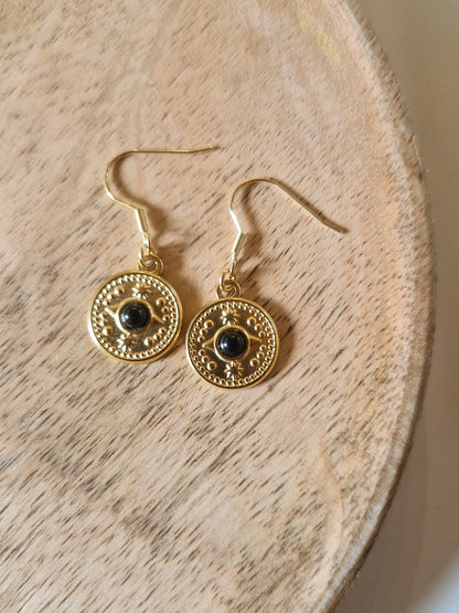 Boucles d'oreilles Heru Noir