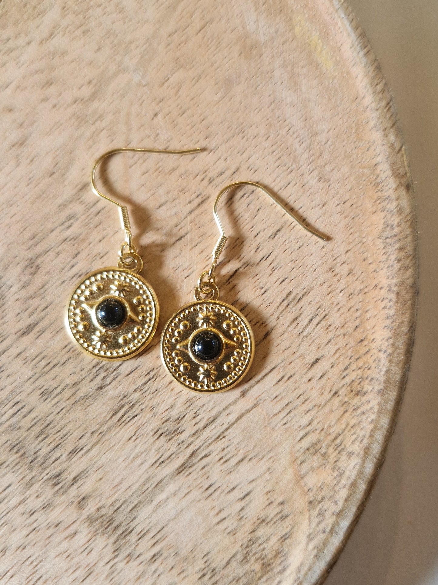 Boucles d'oreilles Heru Noir