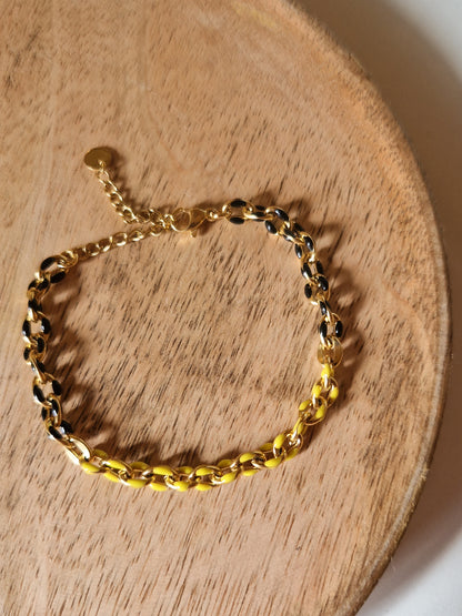 Bracelet Sarah noir & jaune