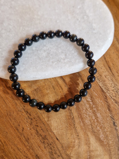 Bracelet lithothérapie - Obsidienne