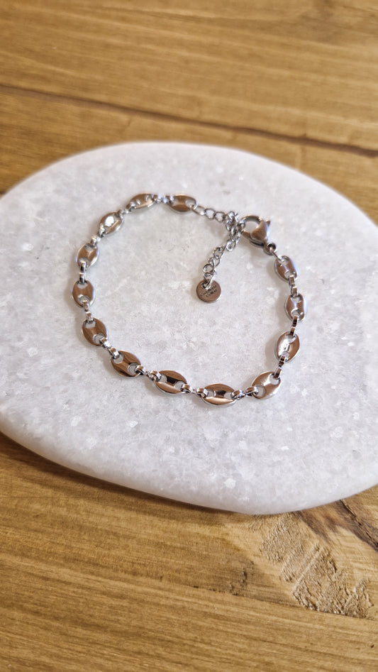 Bracelet grain de café Argent