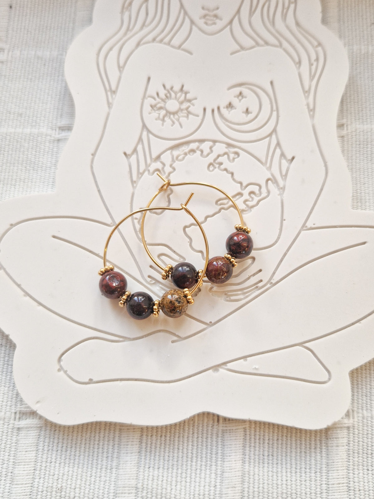 Boucles d'oreilles Eko Jaspe Breschia