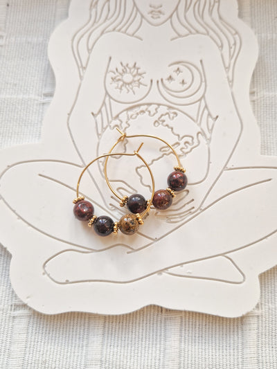 Boucles d'oreilles Eko Jaspe Breschia