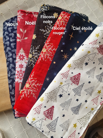 Duo de serviettes de table motif de Noël