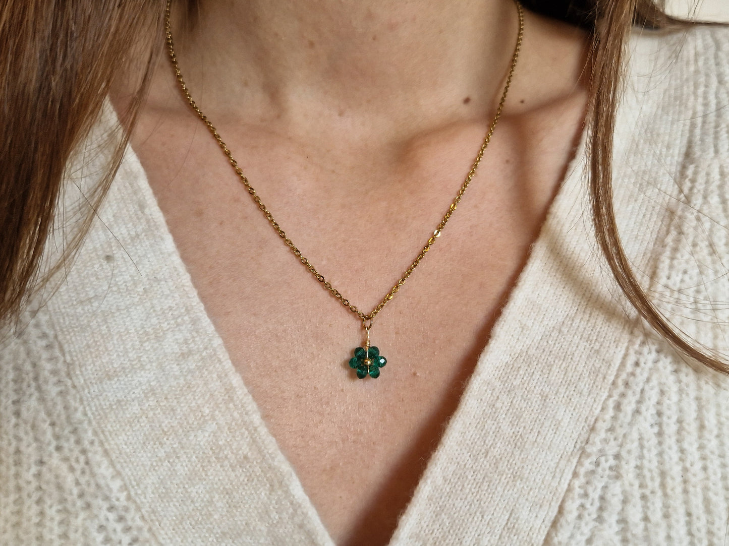 Collier Fleur Turquoise