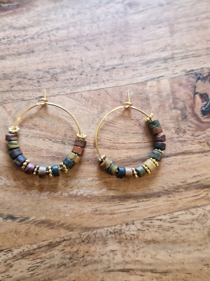 Boucles d'oreilles Colima Jaspe Picasso