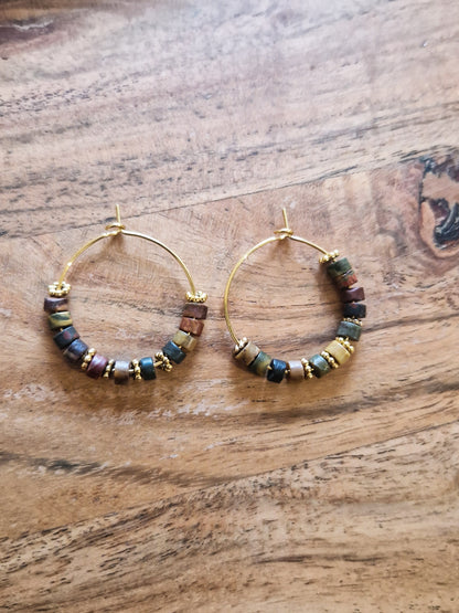 Boucles d'oreilles Colima Jaspe Picasso